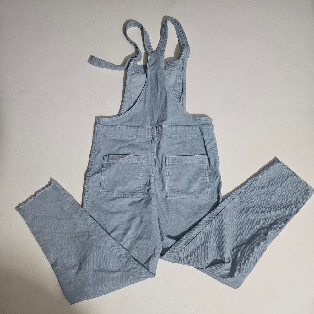 Aerie Womens Light Blue Corduroy Bib Overalls Raw Hem XS - Picture 4 of 7